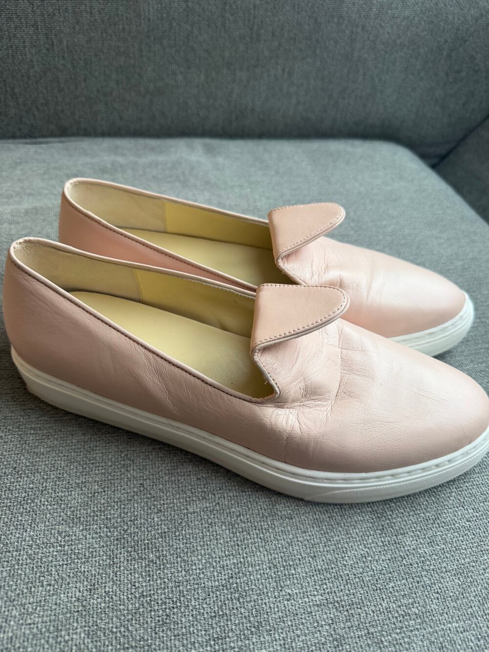 Sarah Flint Andrea slip-on Sneaker Leather Shoes Pale Pink Sz 42 US 11